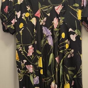 Ted Baker Black Dress with Floral Accents